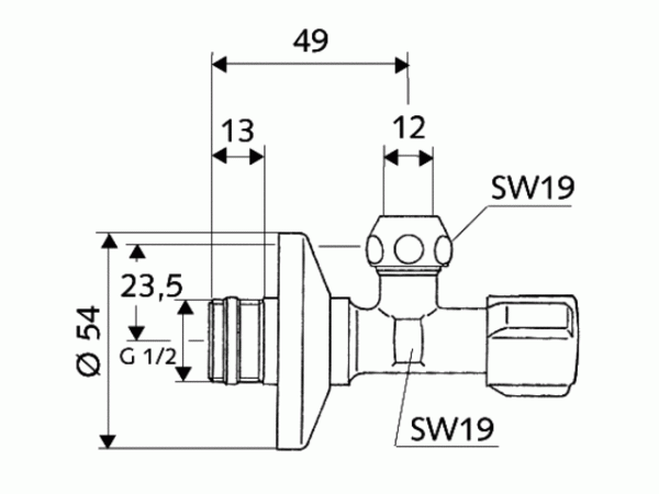 Schell Eckregulierventil COMFORT x mm chrom mit ASAG für