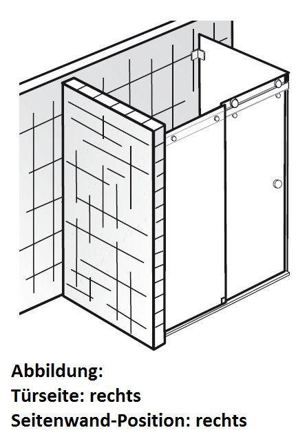 HSK Atelier Pur AP 31 Gleittür 2 teilig mit Seitenwand für 1 713 89