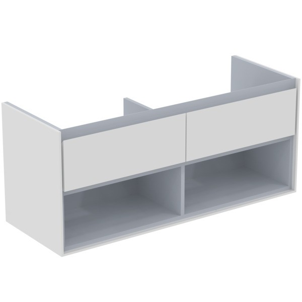 Ideal Standard Waschtisch-Unterschrank CONNECT AIR,2Ausz., 1200x440x517mm, Weiß gl.u. Hellgrau matt,