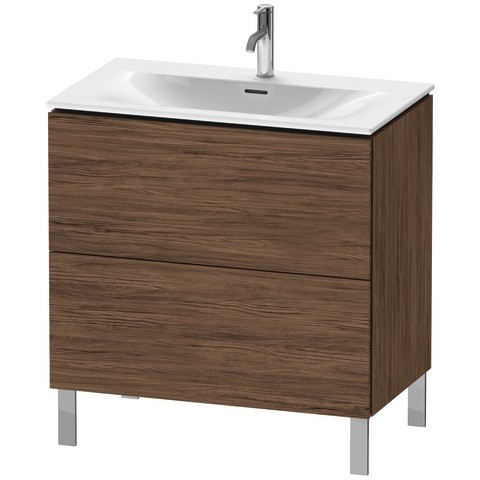 Duravit L-Cube Waschtischunterbau bodenstehend Nussbaum dunkel Matt 820x481x704 mm - LC6597021210A00