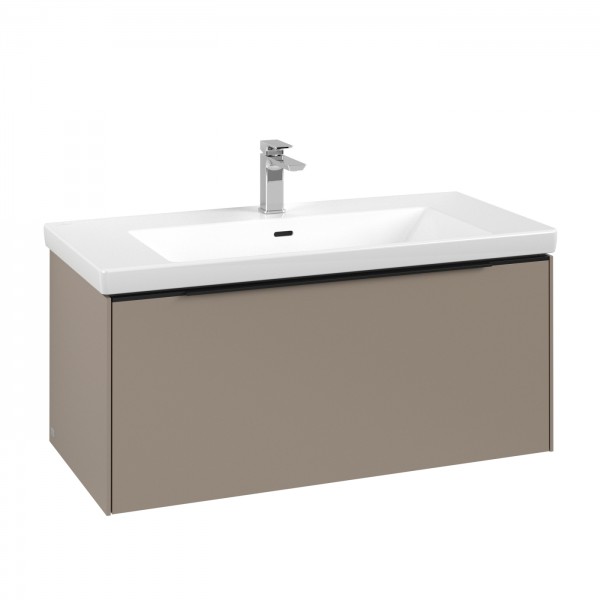 Villeroy & Boch Subway 3.0 Waschbeckenunterschrank, 1 Auszug, 973 x 432 x 462 mm, Taupe / Taupe