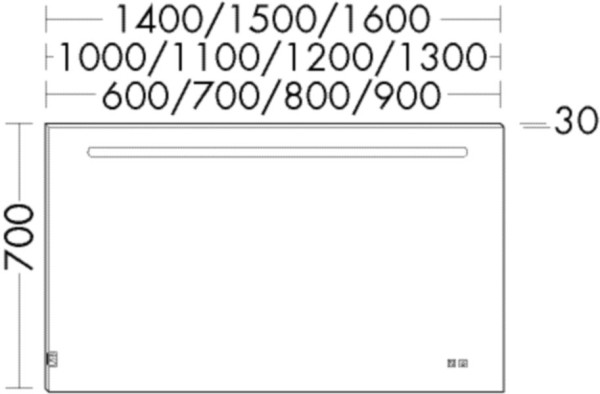 Burgbad Leuchtspiegel Sys30 PG4 Sana 700x1400x30 Sys30 PG4 Sana, SIIX140PN416