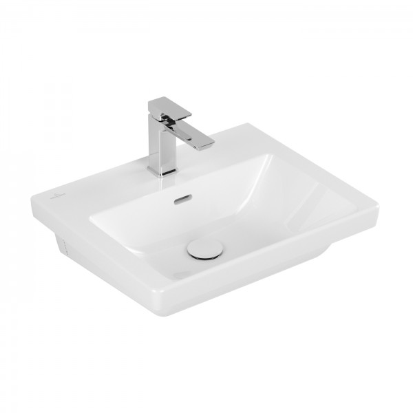 Villeroy & Boch Subway 3.0 Waschbecken, 550 x 440 x 165 mm, Weiß Alpin CeramicPlus, mit Überlauf, un