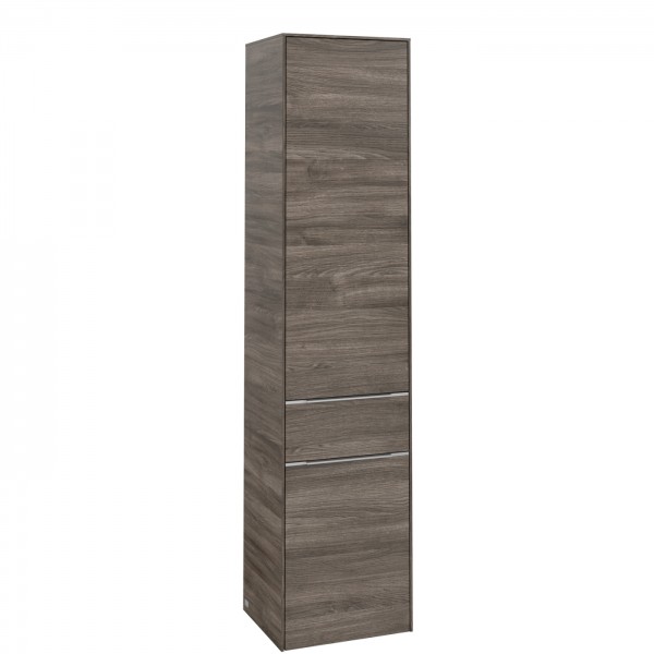 Villeroy & Boch Subway 3.0 Hochschrank, 2 Türen, 1 Auszug, 400 x 1710 x 346,5 mm, Stone Oak / Stone