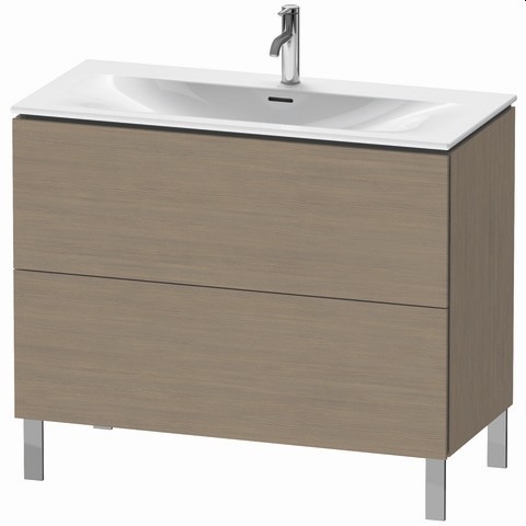 Duravit L-Cube Waschtischunterbau bodenstehend Eiche Terra Matt 1020x481x704 mm - LC659803535