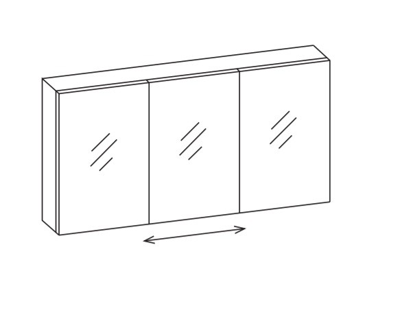 Artiqua Variabler Spiegelschrank, Sanremo Eiche quer NB, 070-SDV-6-428