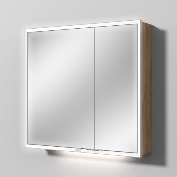 Sanipa Reflection Spiegelschrank MILO 80 mit LED-Beleuchtung, Eiche-Kansas, AU03259