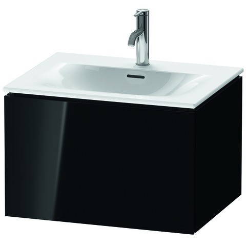 Duravit L-Cube Waschtischunterbau wandhängend Schwarz Hochglanz 620x481x400 mm - LC613504040