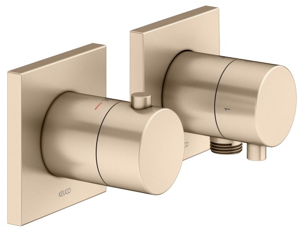 Keuco Thermostat Unterputz Set Edition 11 51153, 2-Wege m.Schlauchan. Bronze gebürstet, 51153031122