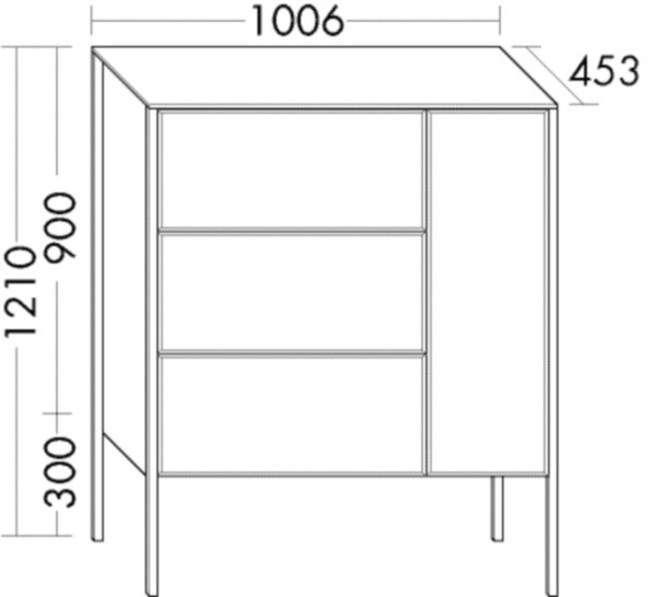 Burgbad Kommode Max 1210x1006x453 Asteiche Natur, KOCA100RF5349