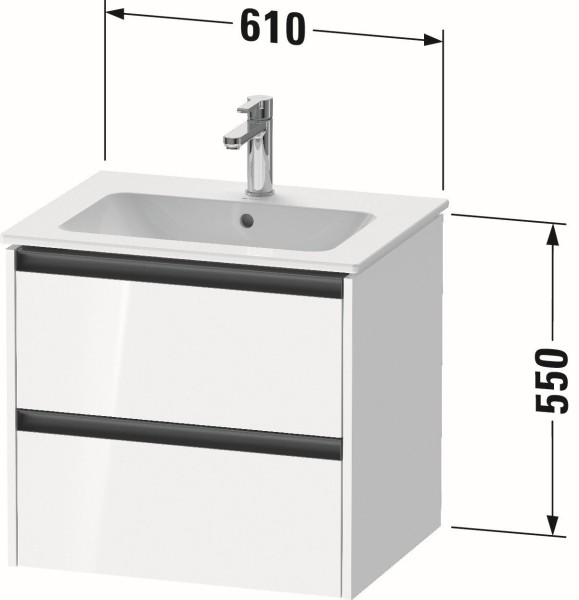 Duravit Ketho.2 Waschtischunterbau wandhängend Nussbaum Matt 610x480x550 mm - K25262079790000