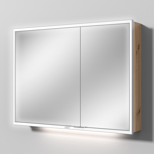 Sanipa Reflection Spiegelschrank MILO 100 mit LED-Beleuchtung, Eiche Natural-Touch, AU03485