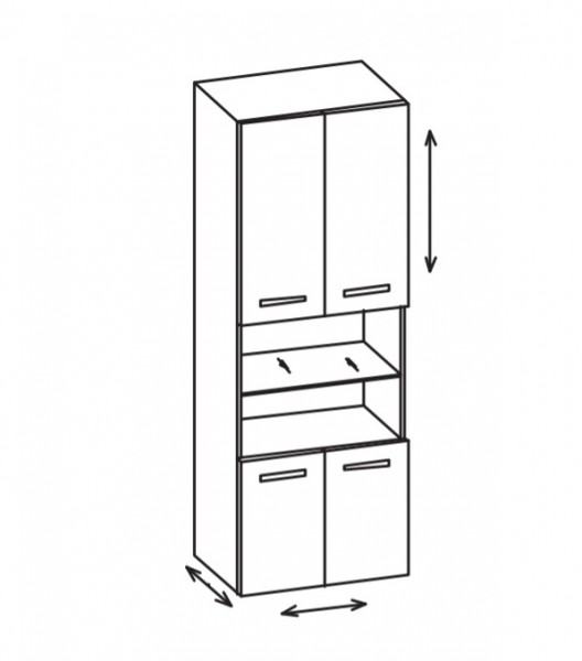 Artiqua 400 Variabler Midischrank, Sanremo Eiche quer NB, 400-MVT-3-60-7144-428