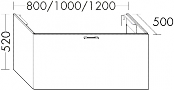 Burgbad Waschtischunterschrank Sys30 PG4 Sana 520x800x500 Eiche Tabak, WUYT080F3448