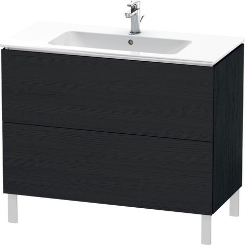 Duravit L-Cube Waschtischunterbau bodenstehend Eiche Schwarz Matt 1020x481x704 mm - LC6627016160E00