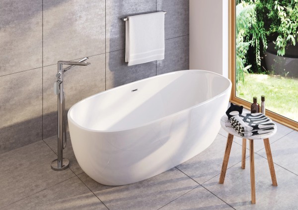 Neuesbad Serie 100 freistehende Acryl Badewanne, oval, 150CM