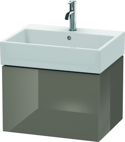 Duravit L-Cube Waschtischunterbau wandhängend Flanell Grau Hochglanz 584x459x394 mm - LC617508989