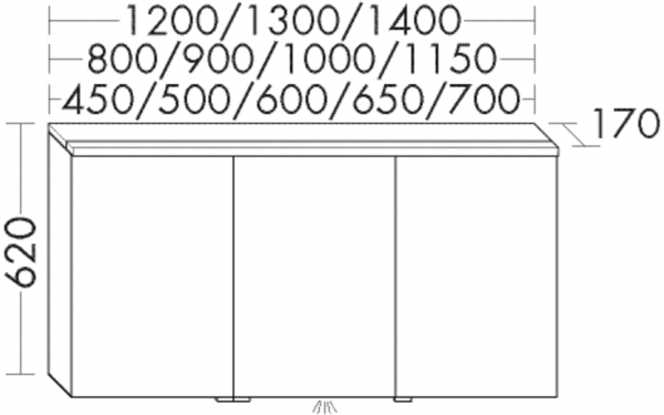 Burgbad Spiegelschrank Sys30 PG1 Aqua 620x600x170 Frassino Dekor Cappuccino, SPHN060F3160