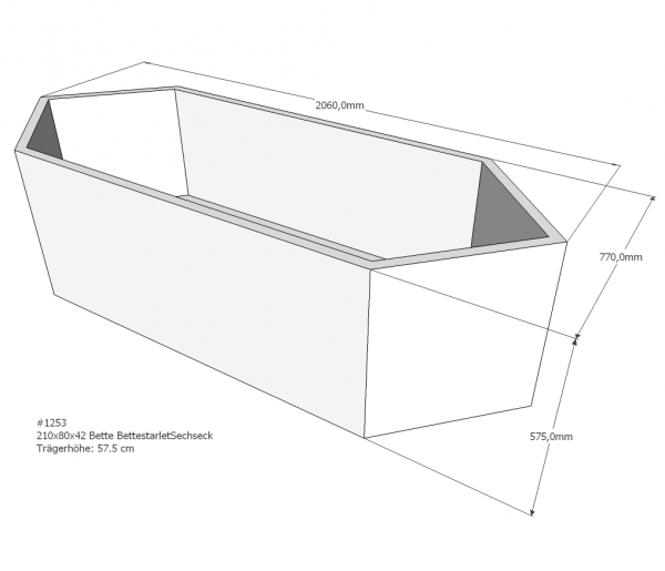 Neuesbad Wannenträger für Bette Starlet 210x80 6-Eck