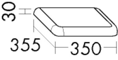 Burgbad Ablageplatte b:me HGL 30x350x355 Salbeigrau Hochglanz, APHE035F6003