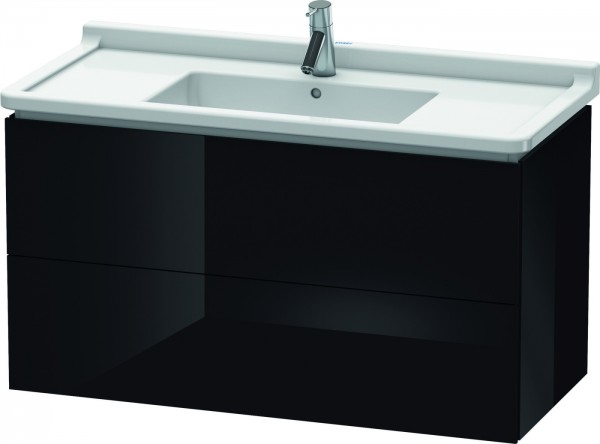 Duravit L-Cube Waschtischunterbau wandhängend Schwarz Hochglanz 1020x469x558 mm - LC626604040