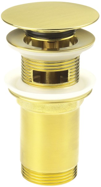 Neuesbad Serie 600 Klick-Klack Ablaufgarnitur, gold gebürstet, für Waschtische mit Überlauf