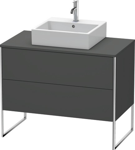 Duravit XSquare Konsolenwaschtischunterbau bodenstehend Graphit Matt 1000x548x778 mm - XS492104949