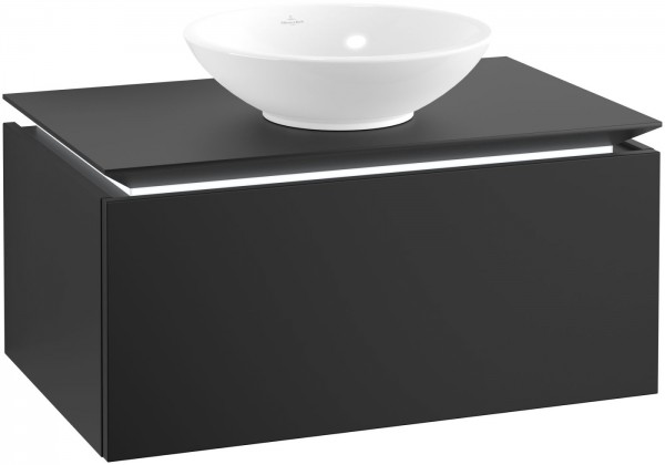 Villeroy & Boch Waschtischunterschrank Legato B102L0 800x380x500mm Waschtisch mittig Black Matt Lacq