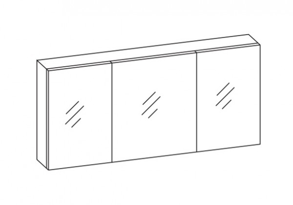 Artiqua Spiegelschrank , Stahlgrau, 070-SET-3-15-88