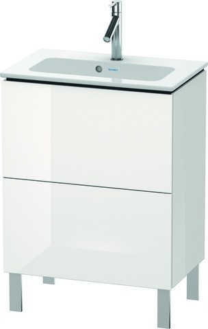 Duravit L-Cube Waschtischunterbau bodenstehend Weiß Hochglanz 620x391x704 mm - LC667308585