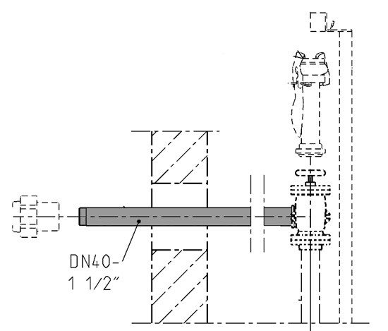 Jung Pumpen S-Zubehör Wanddurchführung Dn 40