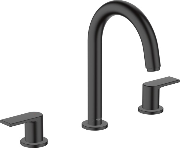 Hansgrohe 3-Loch Waschtischarmatur Vernis Shape mattschwarz, 71563670