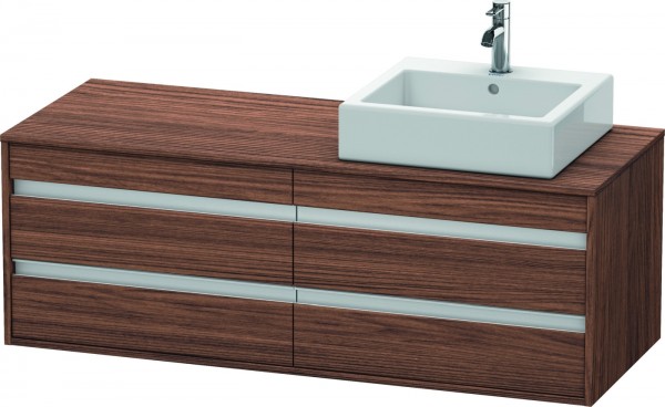 Duravit Ketho Konsolenwaschtischunterbau wandhängend Nussbaum dunkel Matt 1400x550x496 mm - KT6657R2