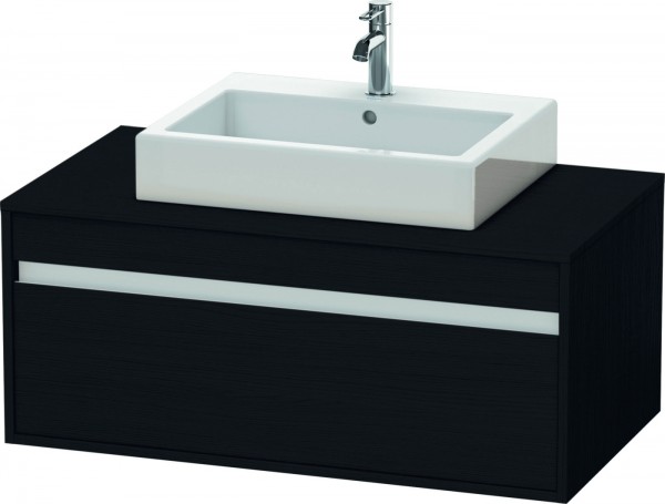 Duravit Ketho Konsolenwaschtischunterbau wandhängend Eiche Schwarz Matt 1000x550x426 mm - KT66950161