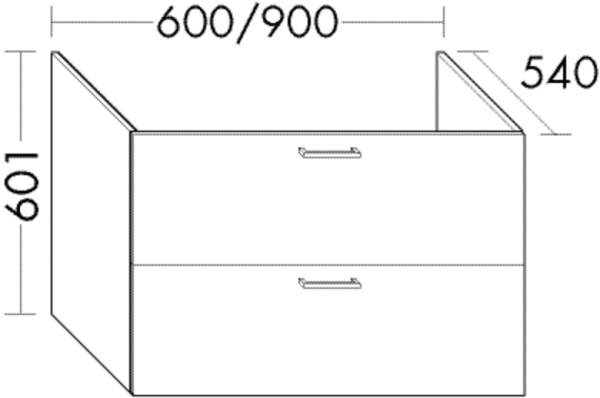 Burgbad Waschtischunterschrank Sys30 PG1 Aqua 601x600x540 Eiche Dekor Merino, WVJE060F2813