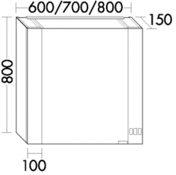 Burgbad Spiegelschrank RL40 Light RL40 VC 800x700x150 Anthrazitgrau Matt, SPQW070LF4952