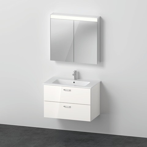 Duravit XBase Möbelwaschtisch mit Waschtischunterbau und Spiegelschrank 830x490x2000 mm - XB00760454