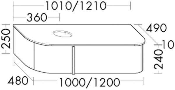 Burgbad Waschtischunterschrank Lavo 2.0 250x1010x495 Leinengrau Hochglanz, SFZX101LF5049