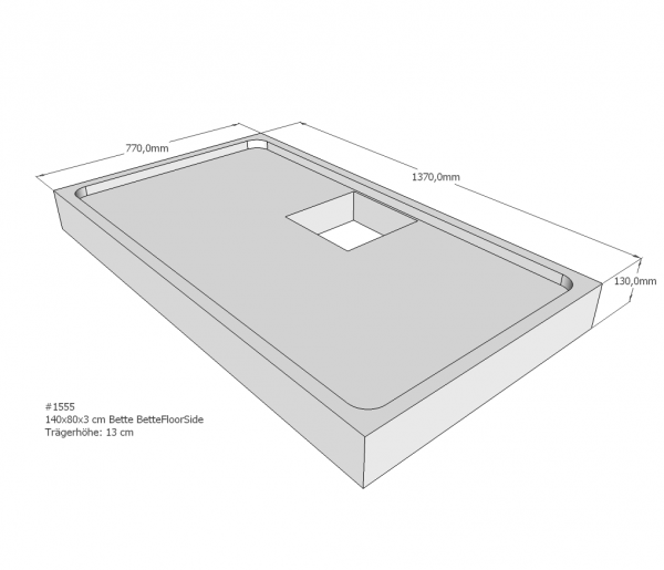 Neuesbad Wannenträger für Bette Floor Side 1400x800