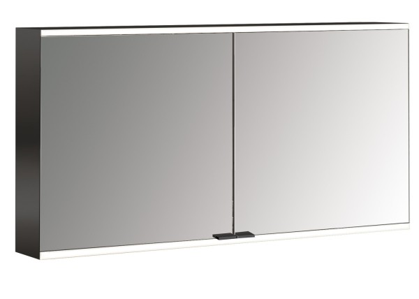 emco LED-Lichtspiegelschrank prime 2 Facelift Aufputz, 1300 mm, 2-türig, IP 20, schwarz Rückwand ver