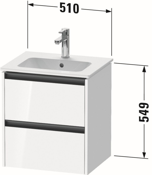 Duravit Ketho.2 Waschtischunterbau wandhängend Graphit Matt 510x420x549 mm - K25261049490000