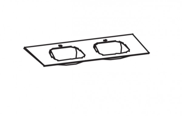 Artiqua 300 Mineralguss-Doppelwaschtisch Weiß, 300-MMDWT69-15