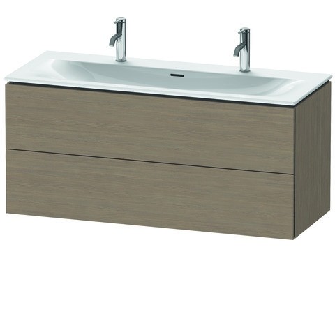 Duravit L-Cube Waschtischunterbau wandhängend Eiche Terra Matt 1220x481x550 mm - LC630903535