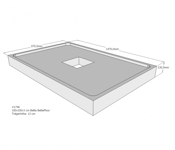 Neuesbad Wannenträger für Bette Floor 1500x1000