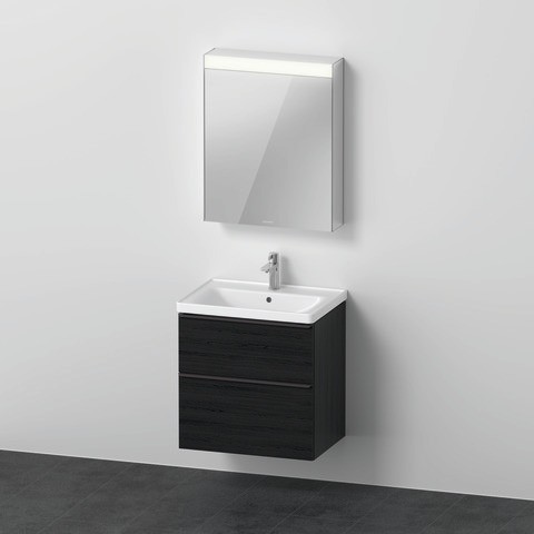 Duravit D-Neo Möbelwaschtisch mit Waschtischunterbau und Spiegelschrank 650x480x2000 mm - DE0115R161