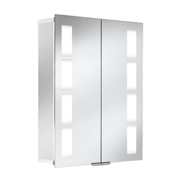 HSK Alu-Spiegelschrank ASP 500 LED 2-türig, alu silber-matt, 600 x 750, 1152060-M