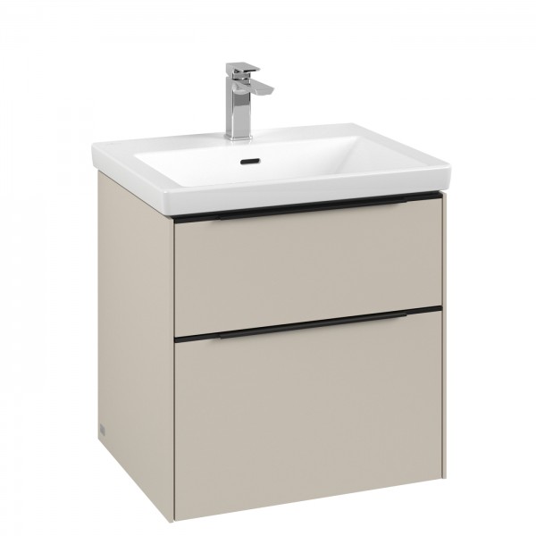 Villeroy & Boch Subway 3.0 Waschbeckenunterschrank, 2 Auszüge, 572 x 579 x 462 mm, Cashmere Grey / C