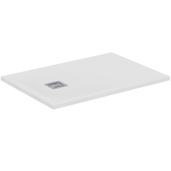 Ideal Standard Rechteck-Duschwanne Ultra Flat S + 1000x700mm Abl.25cm Mitte/Seite Weiss, T5606FR