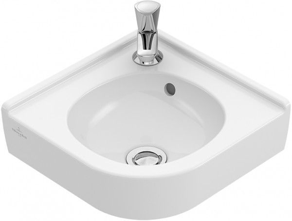 Villeroy & Boch Eck-Handwaschbecken O.novo 7310 320mm Schenkellänge , 1 Hahnloch ohne Überlauf Weiß