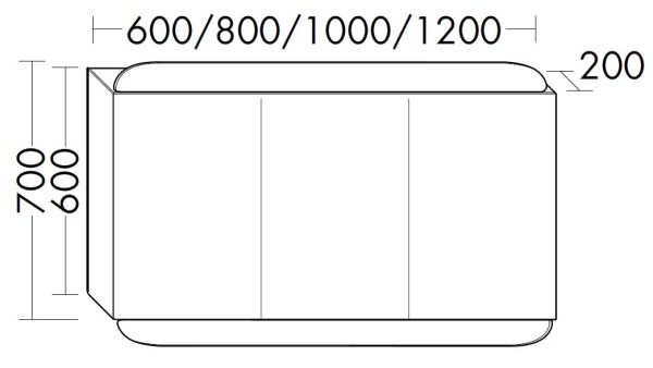 Burgbad Spiegelschrank b:me HGL 600x600x195 Dunkelgrau Ultramatt, SGUD060F5996